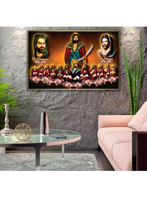 Emya Home Metal Çerçeveli 12 Imam Cam Tablo