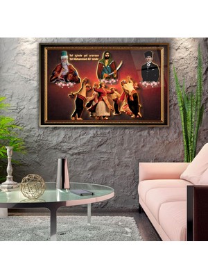 Emya Home Metal Çerçeveli Hz. Ali Cam Tablo