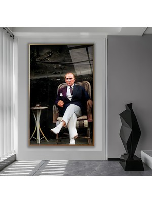 Emya Home Metal Çerçeveli Atatürk Cam Tablo