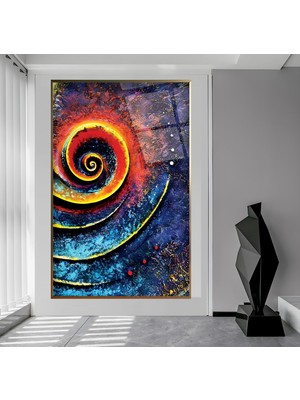 Emya Home Metal Çerçeveli Girdap Cam Tablo