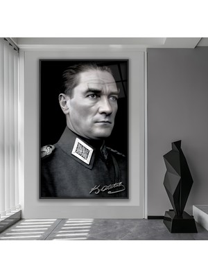 Emya Home Metal Çerçeveli Atatürk Cam Tablo