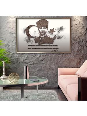 Emya Home Metal Çerçeveli Atatürk Cam Tablo