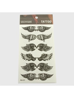 Bijuteri Net Kanat Tattoo Dövme Sticker