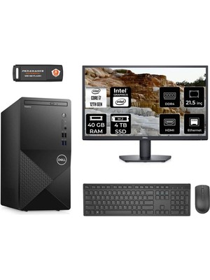 Dell Vostro 3910MT Intel Core I7 12700 40GB 4tb SSD 21.5" Fhd Monitör Fdos N7600VDT3910 Masaüstü Bilgisayar & Per4 USB Bellek N7600VDT3910MNT340