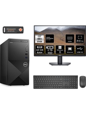Dell Vostro 3910MT Intel Core I5 12400 40GB 2tb SSD RX550/4GB 21.5" Fhd Monitör W11P N7519VDT3910 & Masaüstü Bilgisayar & Per4 USB Bellek N7519VDT3910MNT1439