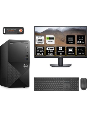 Dell Vostro 3910MT Intel Core I5 12400 20GB 4tb SSD GTX1650/4GB 21.5" Fhd Monitör W11H N7519VDT3910 & Masaüstü Bilgisayar & Per4 USB Bellek N7519VDT3910MNT4370