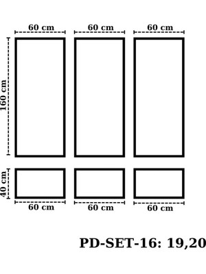 Montaja Hazır 6 Adet Çerçeve 2,5  cm 'lik (Pd-Set-16: 19,20)