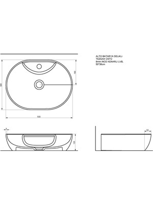 Seramiksan Alto Lavabo Mat Siyah 50 cm - A002060H