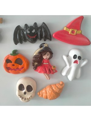 Mini Hobi Ev Magnet , Happy Halloween Magnet Set , Magnet , Dekoratif Aksesuar , Buzdolabı Süsü