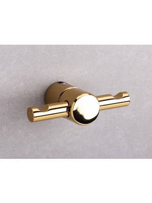 System Banyo Aksesuarları X-Traıl İkili Askılık Altın 26x44x85 mm