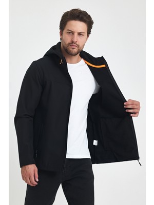 Rodi Erkek Kapşunlu Fermuarlı Softshell Mont  6044-1