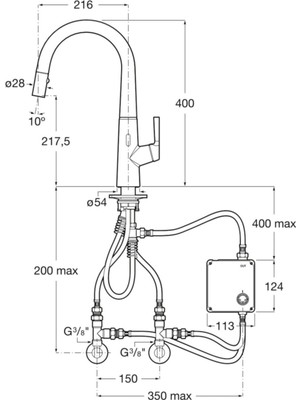 Roca Syra-E Fotoselli Pull-Down Eviye Bataryası A5A8A2AC00