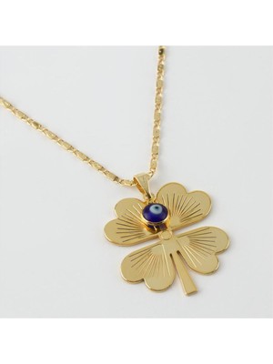 Bijuteri Net Yonca Figürlü Nazarlı Kolye