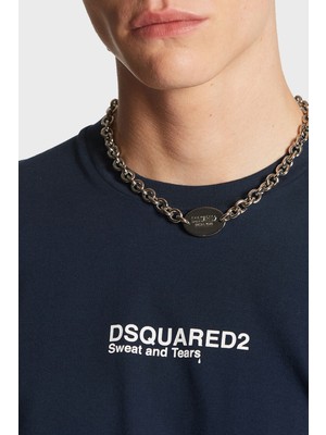 Dsquared2 Logolu Pamuklu Bisiklet Yaka T-Shirt Erkek T-Shirt S74GD0946 S23009 478