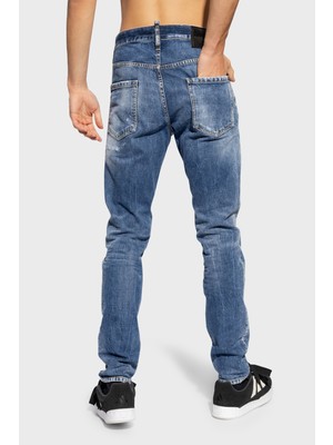 Dsquared2 Logolu Pamuklu Skinny Fit Jeans Erkek Kot Pantolon S74LB1436 S30309 470