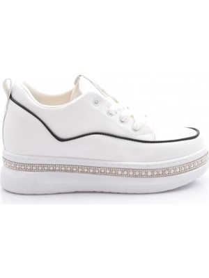 Dgn PM128-K087 Kadin Yanlari Taşli Sneaker Ayakkabi