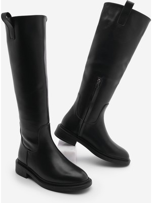 Marjin Kadın İçten Yandan Fermuarlı Günlük Çizme Sonate Siyah