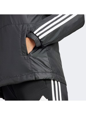 adidas Essentials 3 Striped Insulated Kadın Siyah Günlük Ceket.-