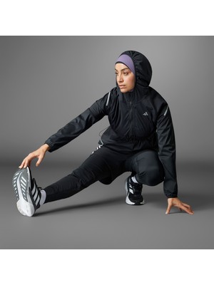 adidas Running Ultimate Kadın Siyah Koşu Ceketi.-