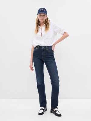 Gap Kadın Lacivert High Rise '90S Straight Jean Pantolon