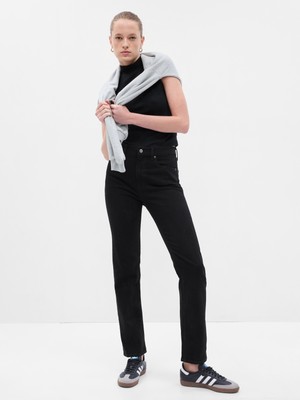 Gap Kadın Siyah High Rise '90S Straight Jean Pantolon