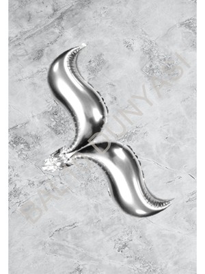 Bal10 Dünyası Deniz Konsept Kuyruk Folyo Balon Gümüş