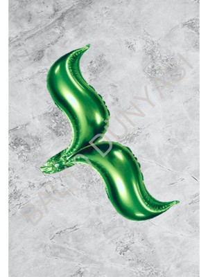 Bal10 Dünyası Deniz Kızı Kuyruk Folyo Balon Yeşil