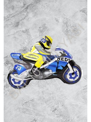 Bal10 Dünyası Motorsikler Mavi Folyo Balon