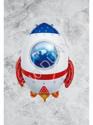 Bal10 Dünyası Uzay Temalı Roket Folyo Balon