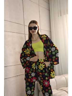 SEVENLINE Kadın Çiçek Desenli Kimono Takımı