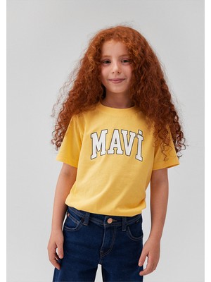 Mavi Logo Baskılı Sarı T-Shirt 7610109-71377