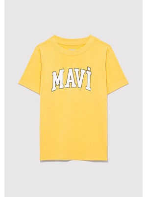 Mavi Logo Baskılı Sarı T-Shirt 7610109-71377