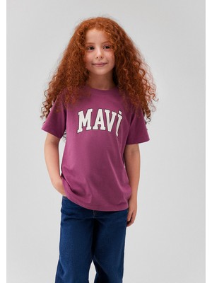 Mavi Logo Baskılı Mor T-Shirt 7610109-70651