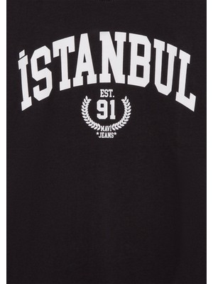 Mavi Istanbul Baskılı Antrasit T-Shirt 6610244-70087