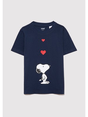 Mavi Snoopy Baskılı Lacivert T-Shirt 7610242-70488