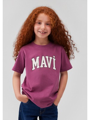 Mavi Logo Baskılı Mor T-Shirt 7610109-70651