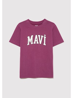 Mavi Logo Baskılı Mor T-Shirt 7610109-70651