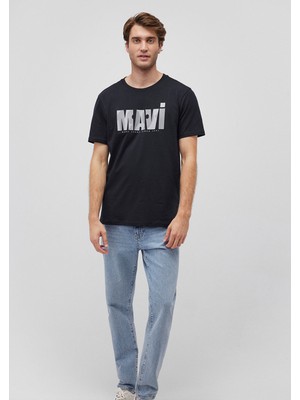 Mavi Logo Baskılı Siyah T-Shirt 0612351-900