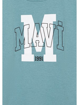 Mavi Logo Baskılı Yeşil T-Shirt 7610222-71775