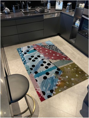 Rugs Modern Shape Koleksiyonu Çok Renkli Puantiye Desenli Dokuma Taban Modern Dekoratif Halı SHAPE82