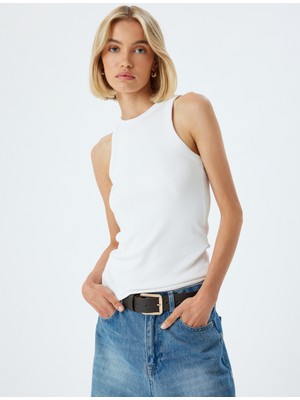 Koton Halter Yaka Atlet Modal Kumaş Dokulu