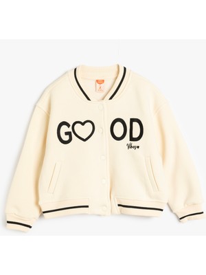 Koton Kız Çocuk Midi Ceket Uzun Kollu Çıtçıt Kapamalı Cepli İşleme Detaylı Şardonlu