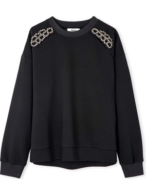 İpekyol Taş Işlemeli Cutout Sweatshirt