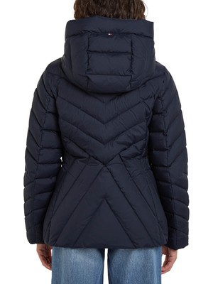 Tommy Hilfiger Lacivert Kadın Şişme Mont Chevron Mw Down Jacket