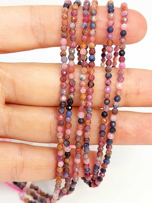 Yaşam Tohumu Çeyrek Dizi (9cm Uzunluğundadır!) Yakut & Safir Açık Renkler Çeyrek Dizi 2.5mm (45444)