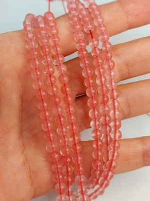 Yaşam Tohumu Çeyrek Dizi (9cm Uzunluğundadır!) Gül Kuvars Taşı Çeyrek Dizi 4-4.5mm Aralığı