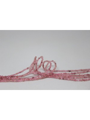 Yaşam Tohumu Çeyrek Dizi (9cm Uzunluğundadır!) Pembe Kuvars  Taşı Çeyrek Dizi 2mm