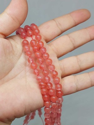 Yaşam Tohumu Çeyrek Dizi (9cm Uzunluğundadır!) Gül Kuvars Taşı Çeyrek Dizi 6mm (51362)