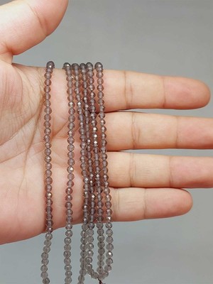 Yaşam Tohumu Çeyrek Dizi (9cm Uzunluğundadır!) Dumanlı Kuvars Taşı Çeyrek Dizi 3mm (51192)