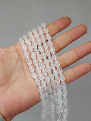 Yaşam Tohumu Çeyrek Dizi (9cm Uzunluğundadır!) Kristal Kuvars Taşı Arpa Kesim Çeyrek Dizi 6*8.5mm (51118)